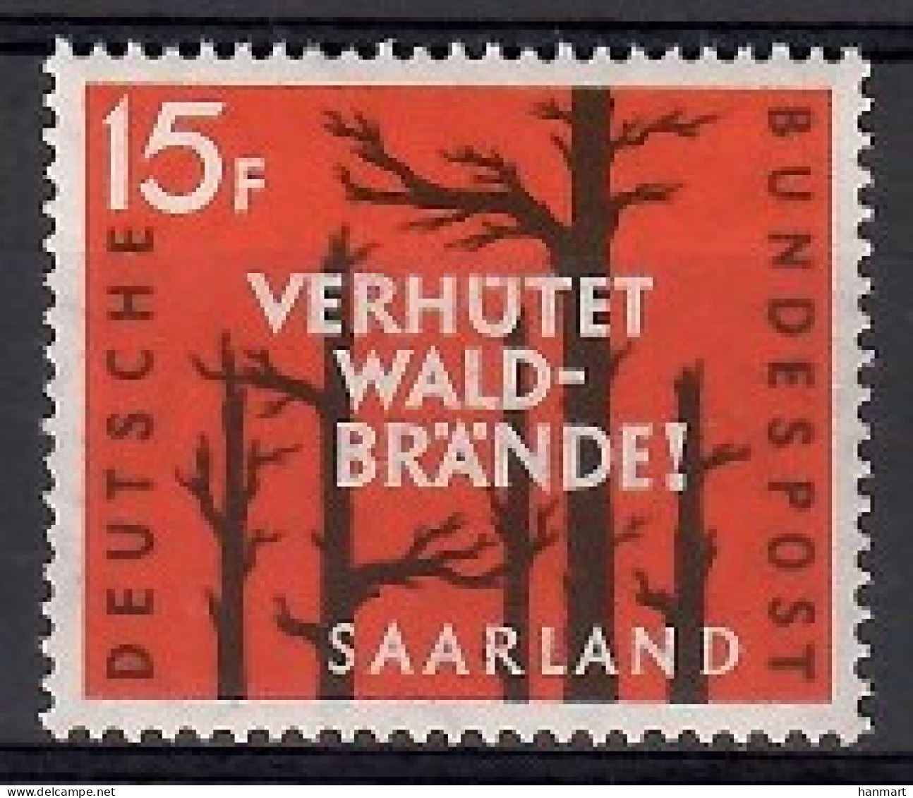 Germany, Saarland 1958 Mi 431 MNH  (ZE5 SAA431) - Arbres