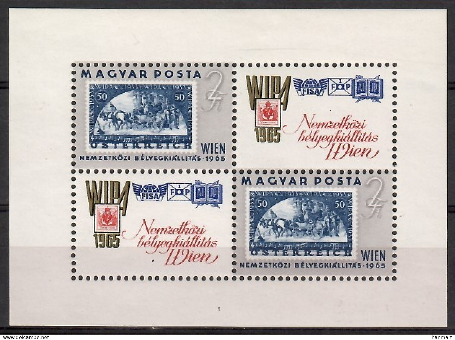 Hungary 1965 Mi Block 47 MNH  (ZE4 HNGbl47) - Timbres Sur Timbres