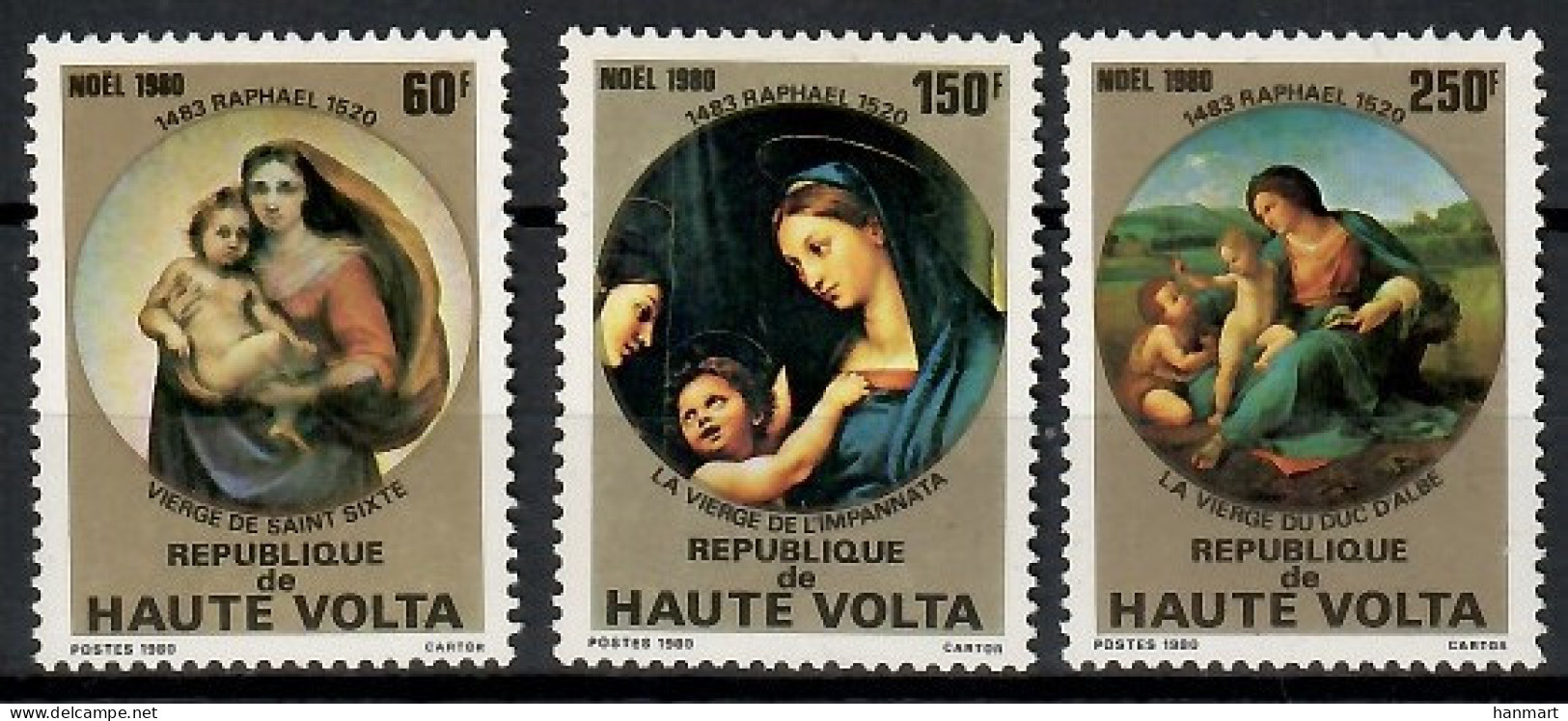 Upper Volta 1980 Mi 814-816 MNH  (ZS5 BRF814-816) - Weihnachten