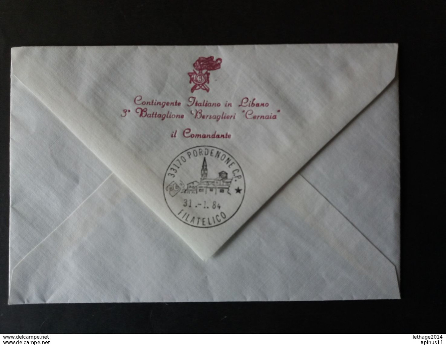 LEBANON LIBAN ITALY 1984 CONTINGENTE ITALIANO IN LIBANO 3 BATTAGLIONE BERSAGLIERI CERNAIA VERY RARE !! - Used Stamps