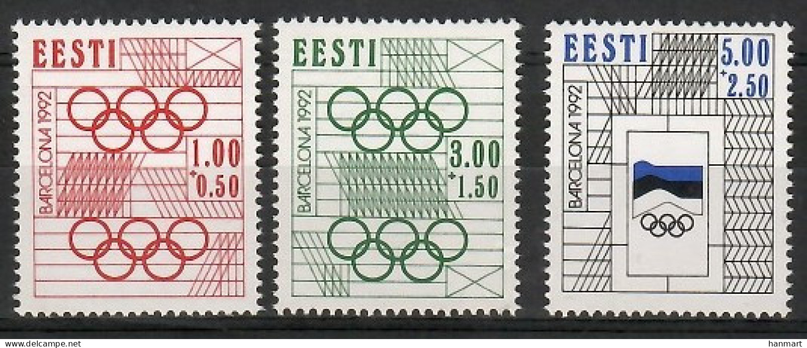 Estonia 1992 Mi 180-182 MNH  (ZE3 EST180-182) - Postzegels