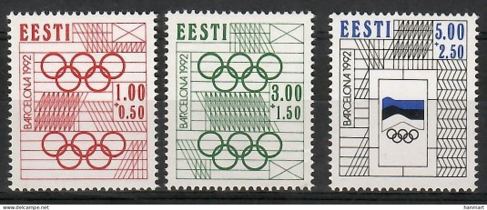 Estonia 1992 Mi 180-182 MNH  (ZE3 EST180-182) - Briefmarken