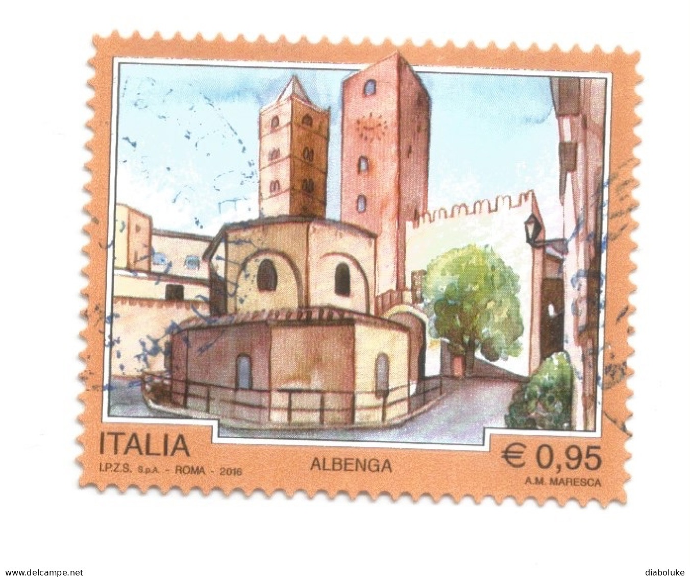 (REPUBBLICA ITALIANA) 2016, TURISTICA, ALBENGA - 1 Francobollo Usato - 2011-20: Used