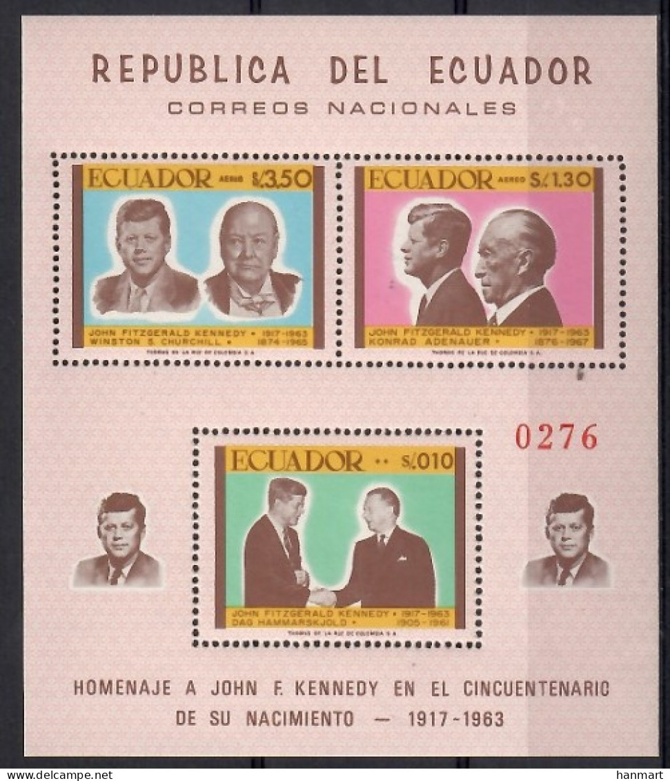 Ecuador 1967 Mi Block 45 MNH  (ZS3 ECDbl45) - Autres