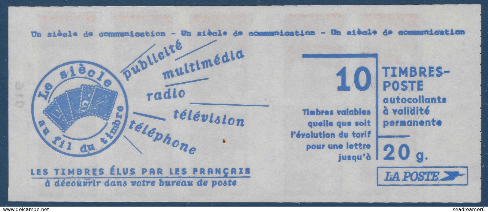 France Carnet " Un Siècle De Communication " N°3085a-C5 Sans Bandes Phosphorescentes TTB - Moderni : 1959-…