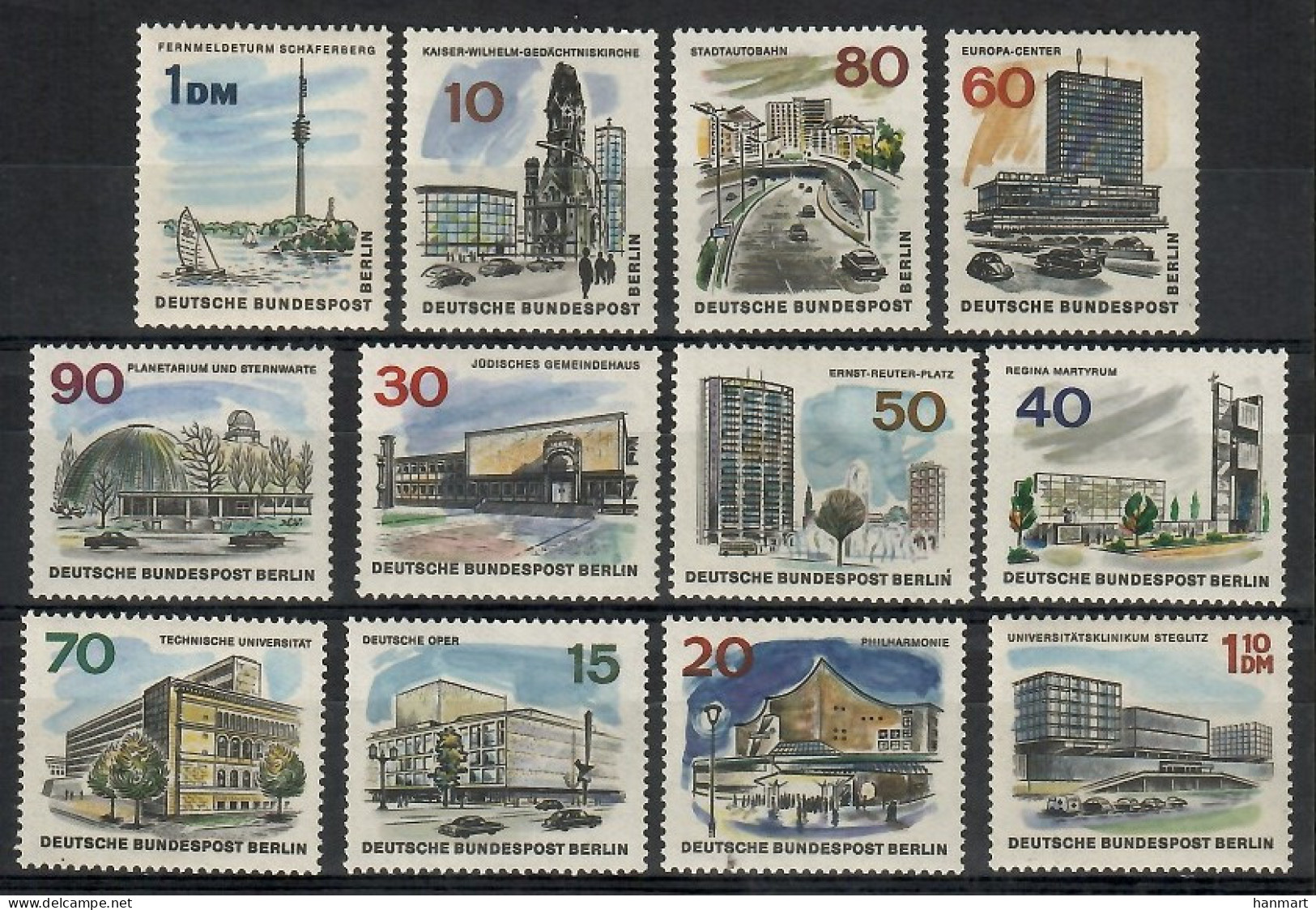 Berlin 1965 Mi 254-265 MNH  (ZE5 DBE254-265) - Coches