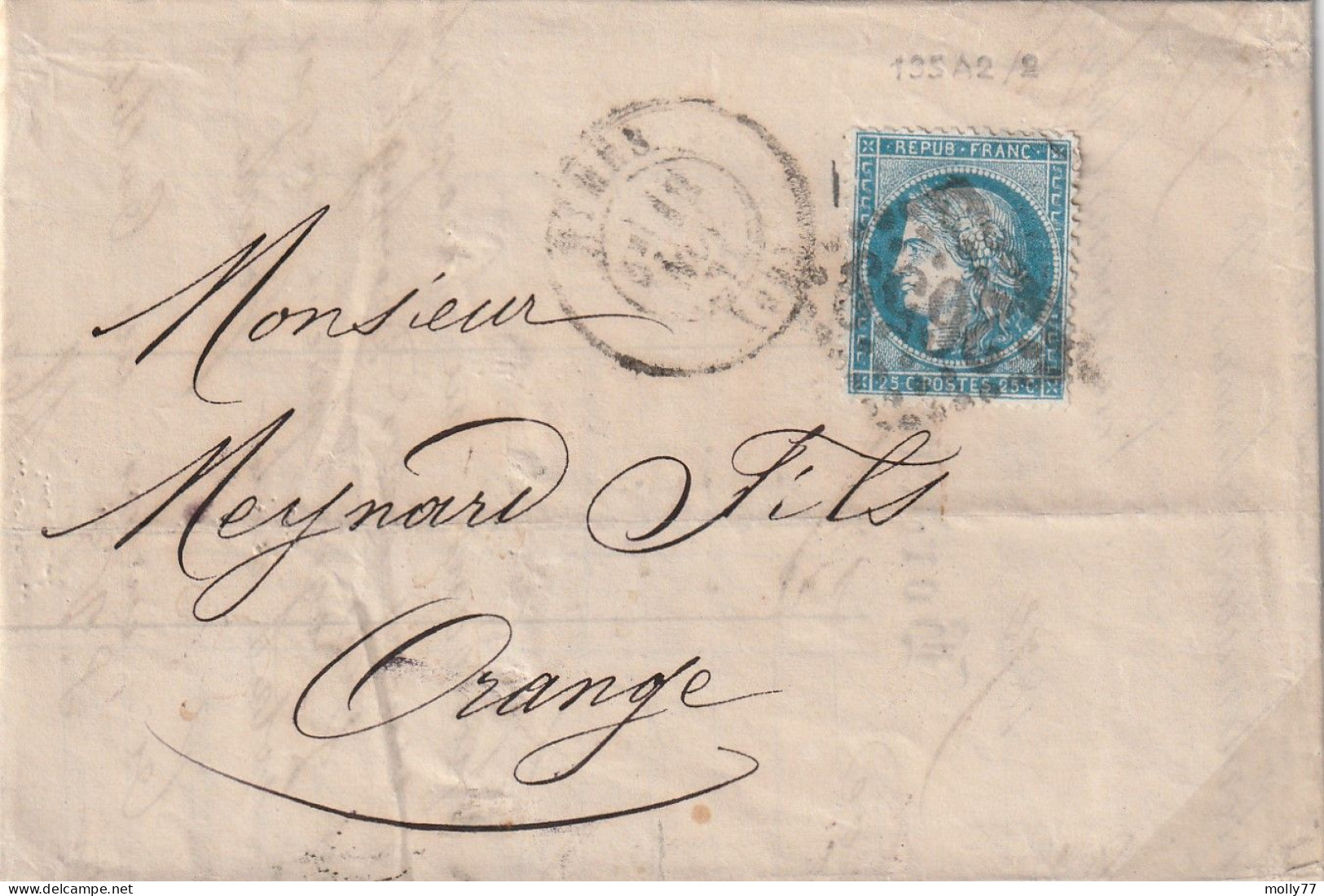 Lettre De Nîmes à Orange LAC - 1849-1876: Klassik