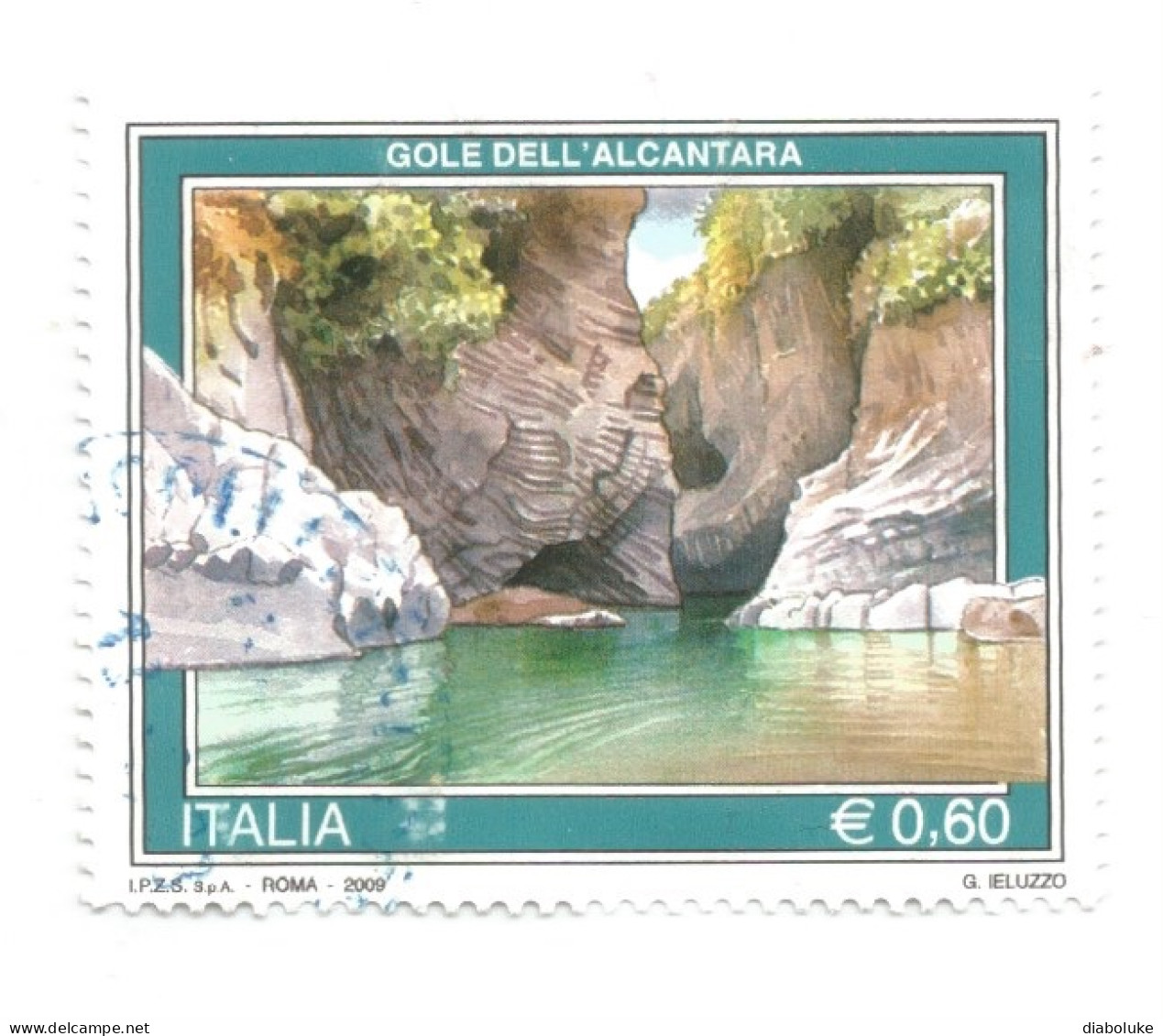 (REPUBBLICA ITALIANA) 2009, TURISTICA, GOLE DELL'ALCANTARA - 1 Francobollo Usato - 2001-10: Oblitérés