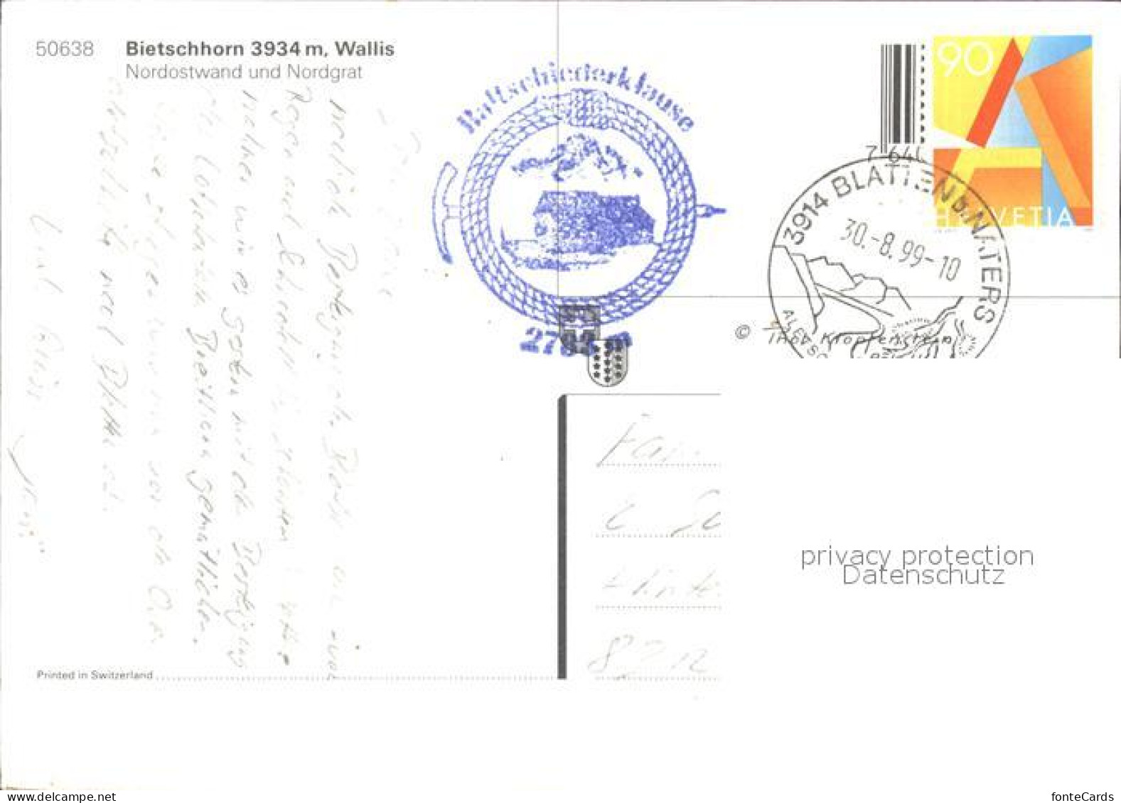 11886021 Bietschhorn Nordostwand Und Nordgrat Bietschhorn - Autres & Non Classés