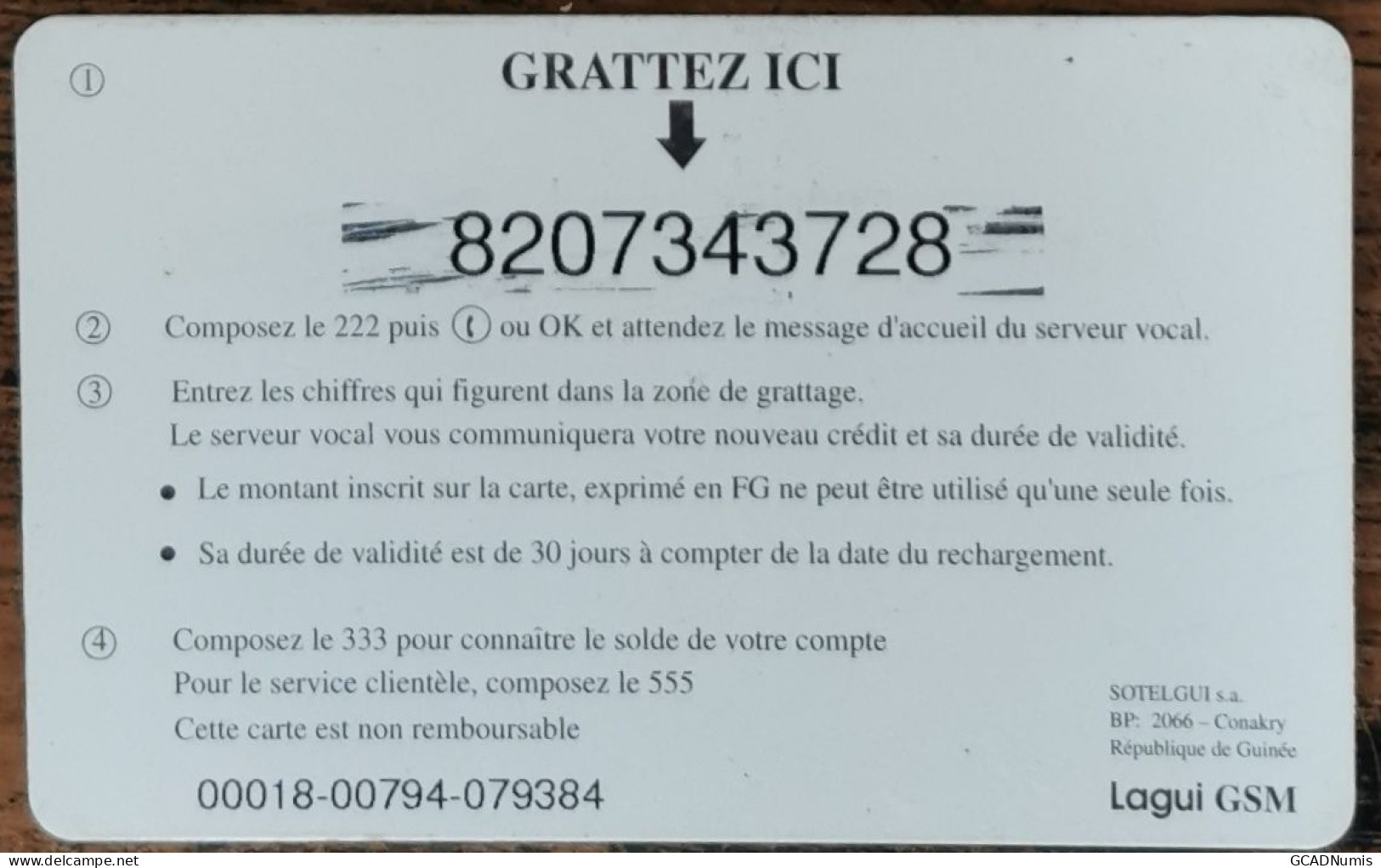 Carte De Recharge - Lagui - Tree Bridge Mobile Guinea 15,000 Gfr - Télécarte ~41 - Guinee