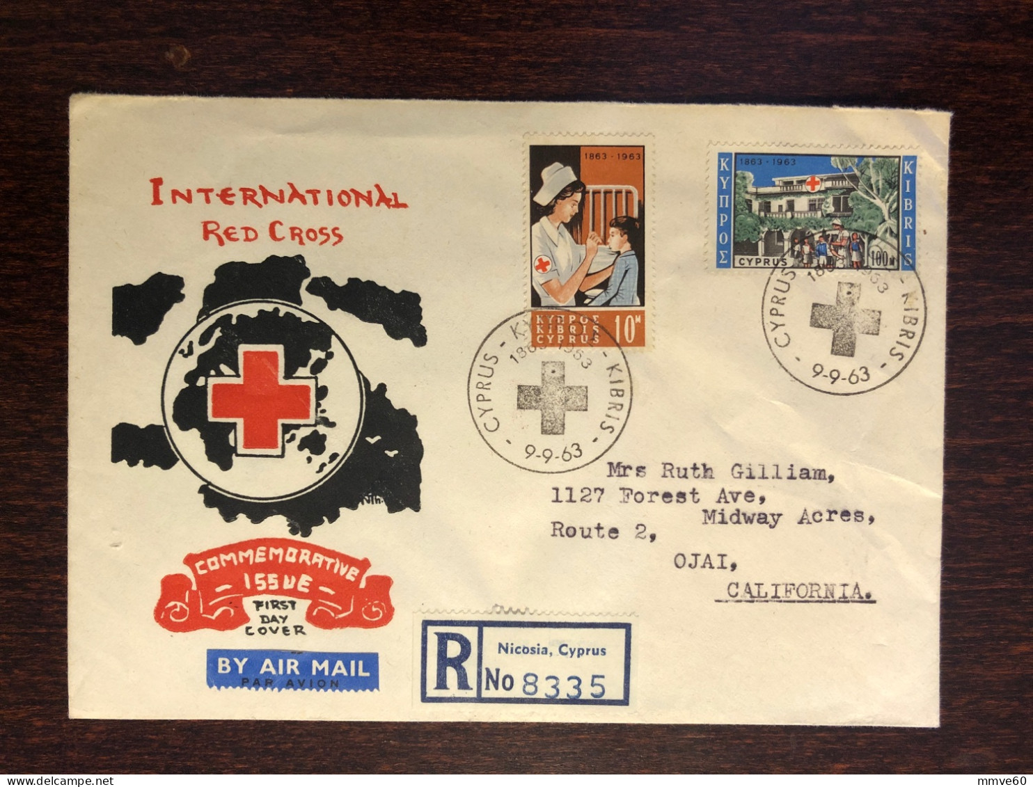 CYPRUS FDC COVER 1963 YEAR RED CROSS HEALTH MEDICINE STAMPS - Storia Postale