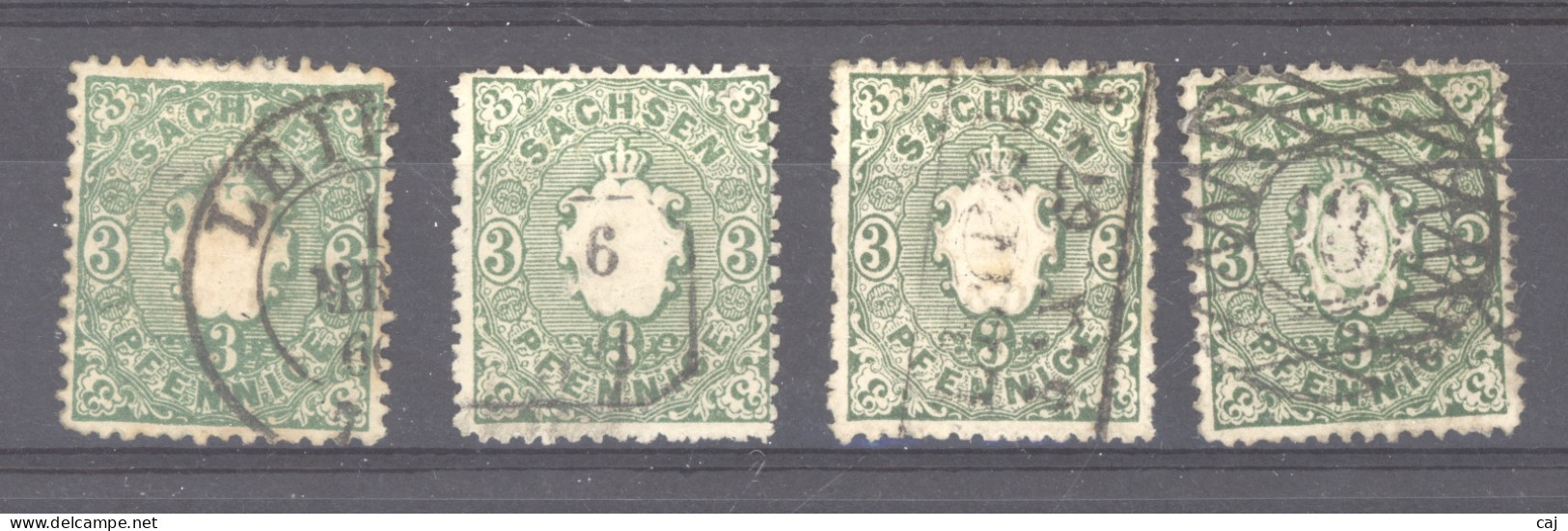 Saxe  :  Mi  14  (o)   4  Teintes - Sachsen