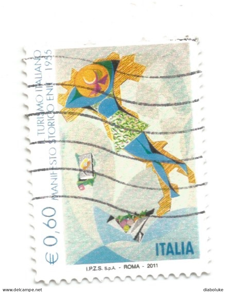 (REPUBBLICA ITALIANA) 2011, TURISMO ITALIANO, MANIFESTO STORICO ENIT - 1 Francobollo Usato - 2011-20: Used