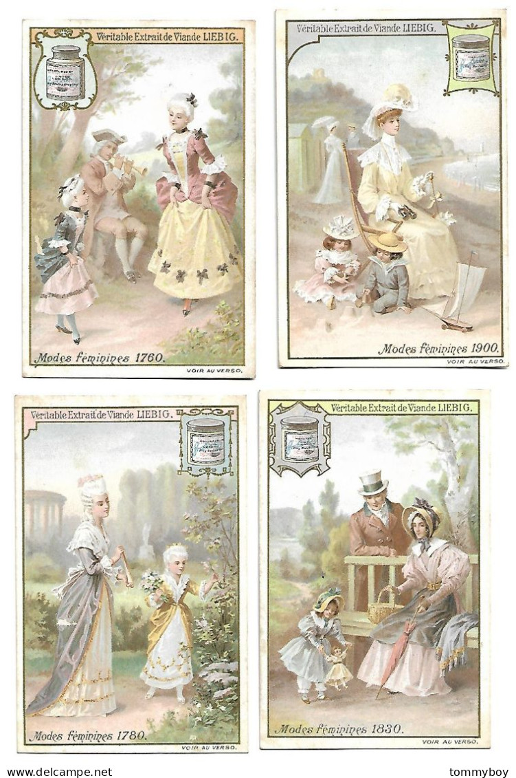 S 825, Liebig 6 Cards, Modes Féminines  (stains) (ref B20) - Liebig