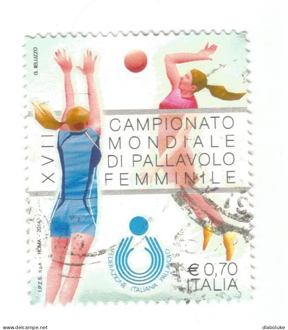 (REPUBBLICA ITALIANA) 2014, CAMPIONATO MONDIALE DI PALLAVOLO FEMMINILE - Serie Di 1 Francobollo Usato - 2011-20: Usados