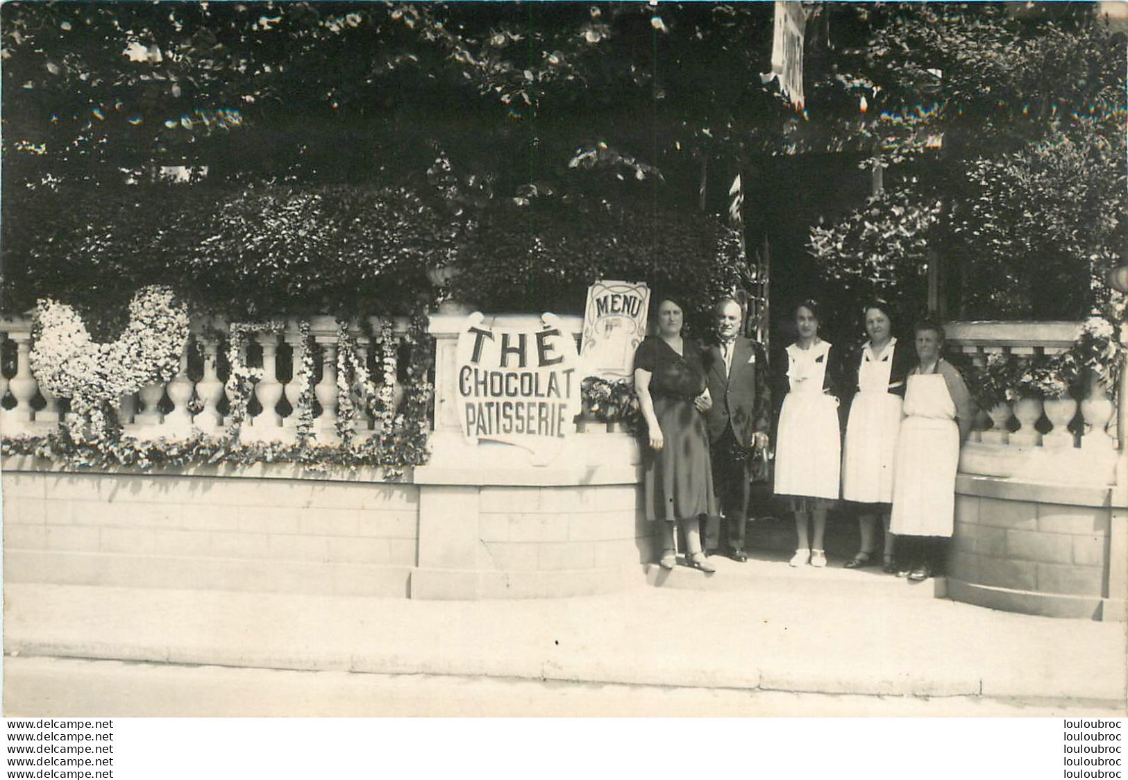 MEULAN CARTE PHOTO RESTAURANT AU CHAPON FIN QUAI ALBERT JOLY 1934 - Meulan