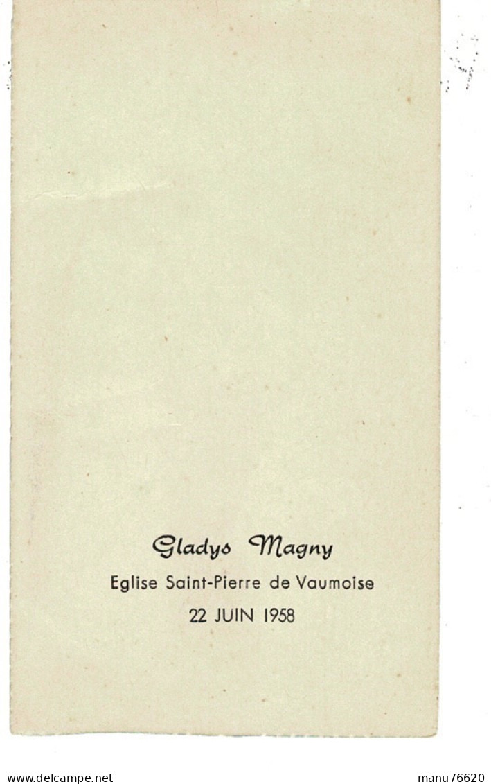 IMAGE RELIGIEUSE - CANIVET : Gladys M...? à Vaumoise , Oise - France . - Religion &  Esoterik
