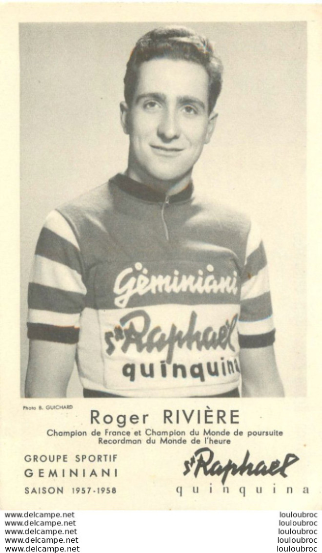ROGER RIVIERE  RECORDMAN DU MONDE DE L'HEURE - Ciclismo
