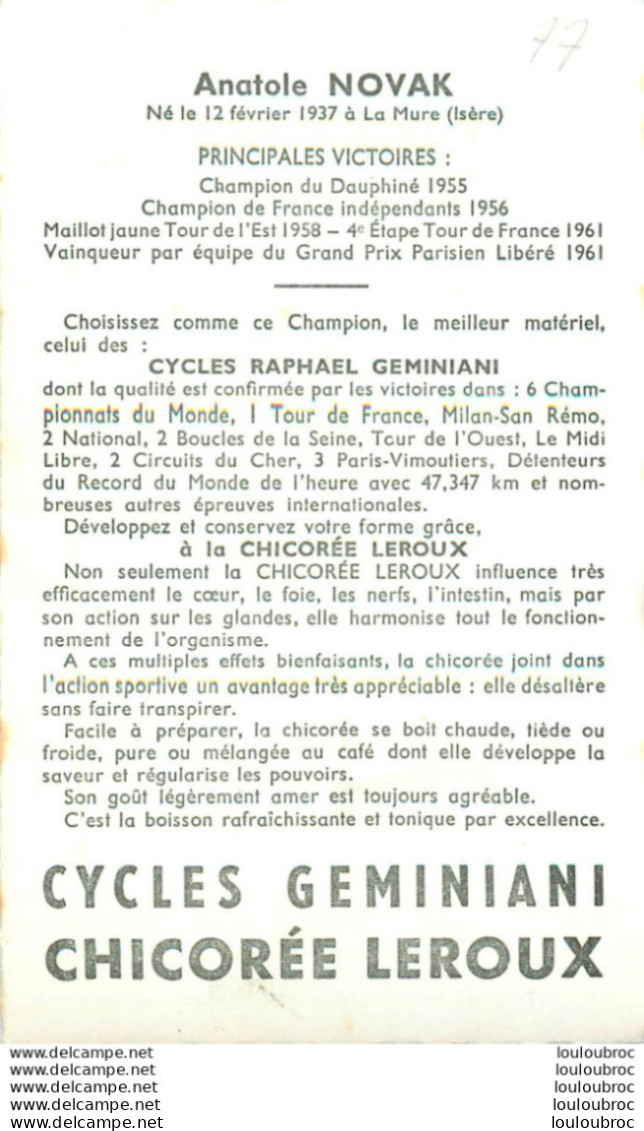 ANATOLE NOVAK GROUPE SPORTIF V.C. 12e - Cycling