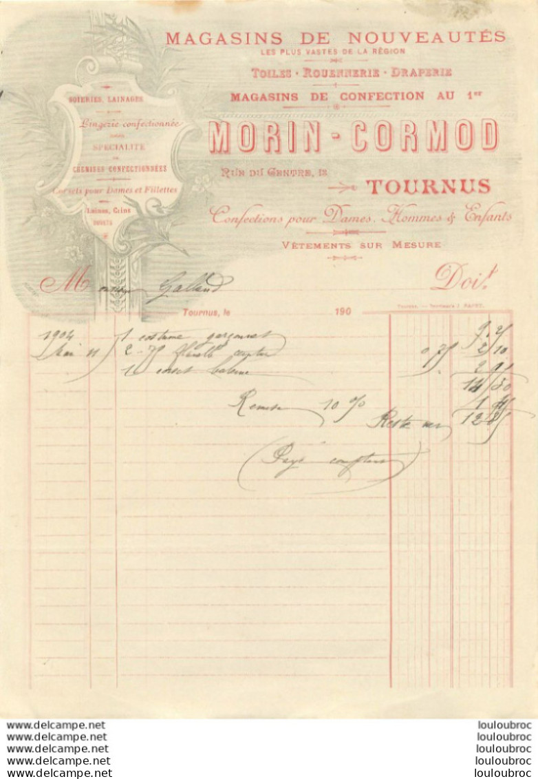 TOURNUS 1904 MORIN CORMOD MAGASINS DE NOUVEAUTES - 1900 – 1949