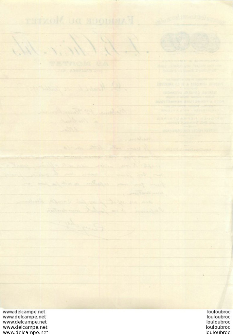 LE MONTET SAONE ET LOIRE 1926 CHEZE FILS MANUFACTURE ARTICLES EN GRES - 1900 – 1949