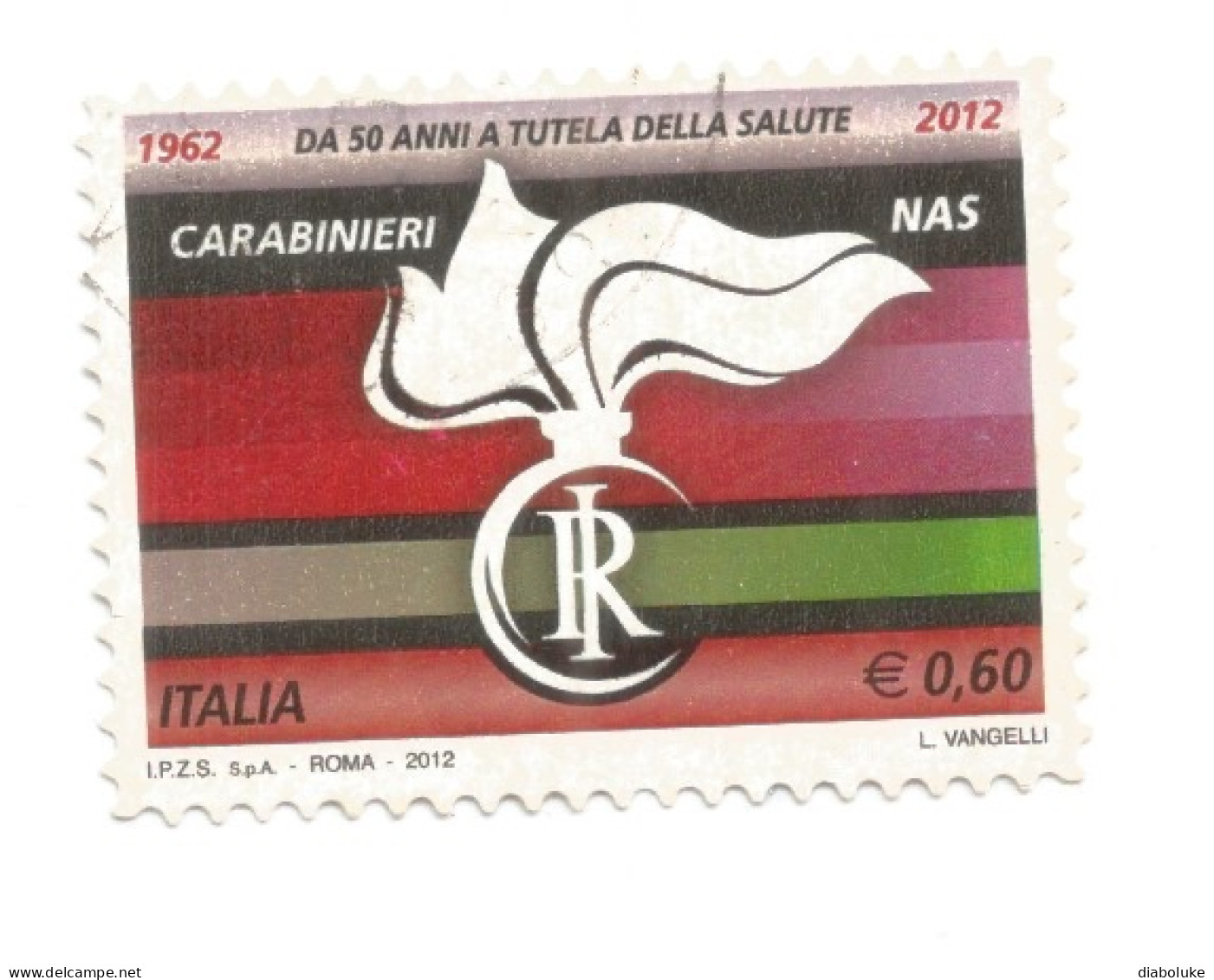 (REPUBBLICA ITALIANA) 2012, CARABINIERI NAS - Serie Di 1 Francobollo Usato - 2011-20: Oblitérés