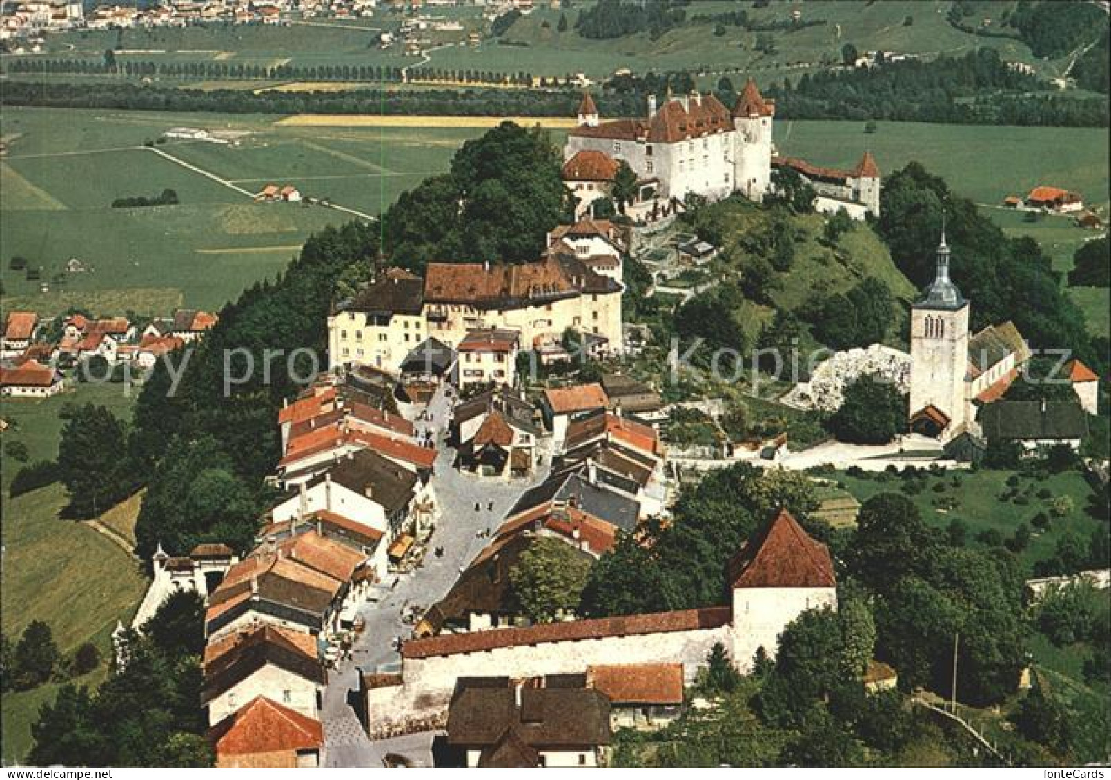 11881052 Gruyeres FR Fliegeraufnahme Burg Gruyeres - Sonstige & Ohne Zuordnung