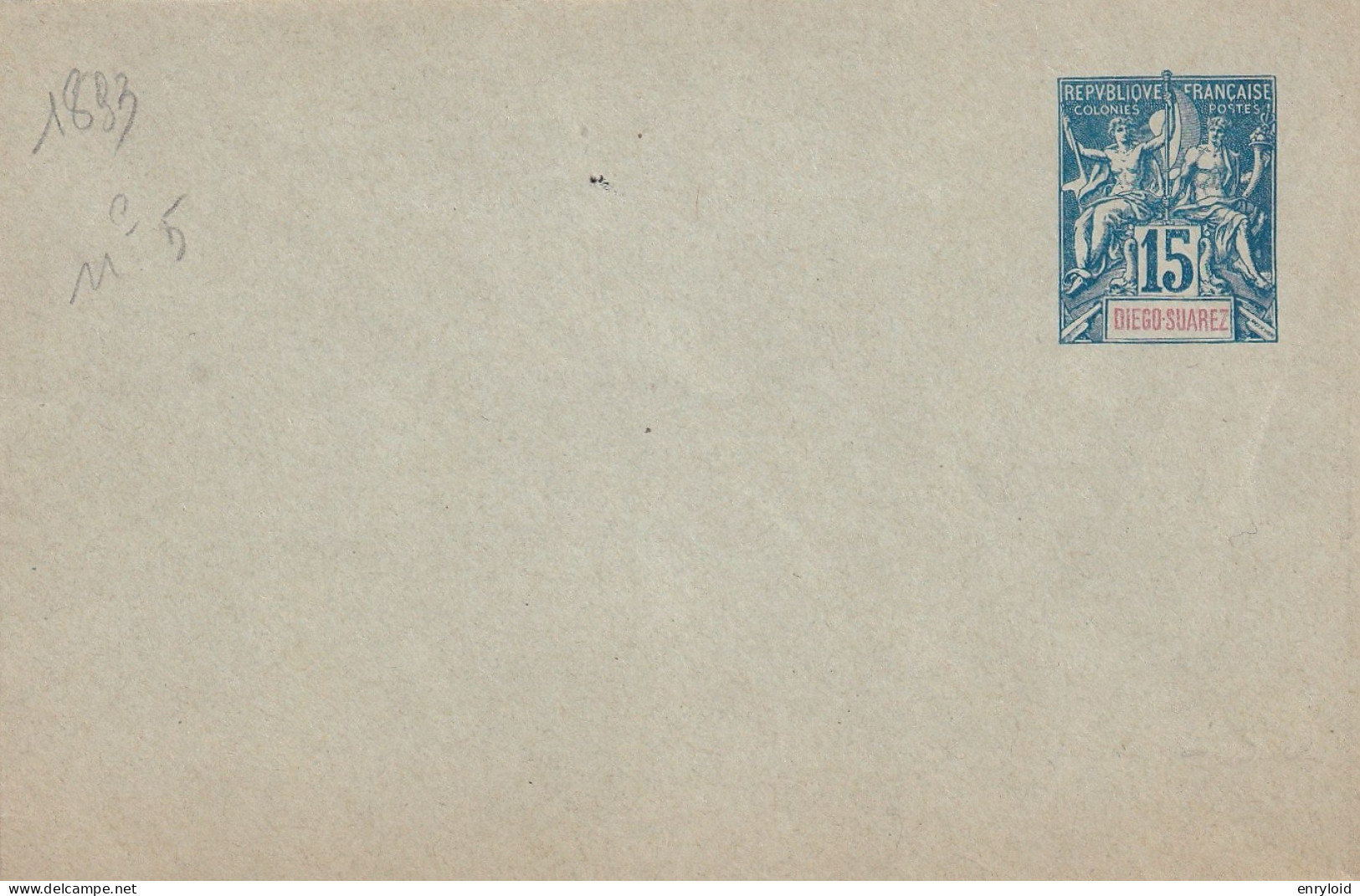Diego Suarez Colonies Francaise Entier Postes 15 C. Carte - Lettre - Covers & Documents