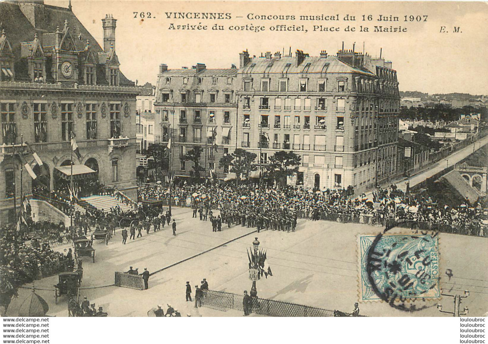 VINCENNES CONCOURS MUSICAL DU 16 JUIN 1907 ARRIVEE DU CORTEGE OFFICIEL - Vincennes