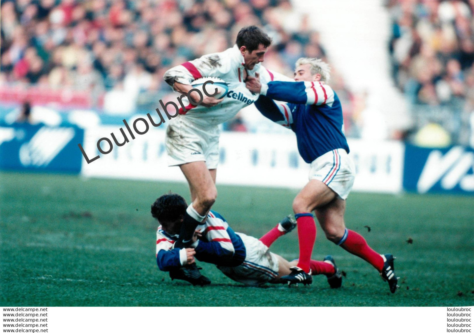 RUGBY TOURNOI DES 5 NATIONS 02/1998 FRANCE  ANGLETERRE 21/17 STADE DE FRANCE  PHOTO DE PRESSE AGENCE  ANGELI 27X18cm R3 - Deportes