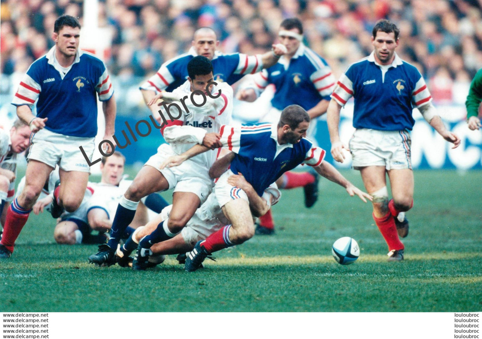 RUGBY TOURNOI DES 5 NATIONS 02/1998 FRANCE  ANGLETERRE 21/17 STADE DE FRANCE  PHOTO DE PRESSE AGENCE  ANGELI 27X18cm - Sports