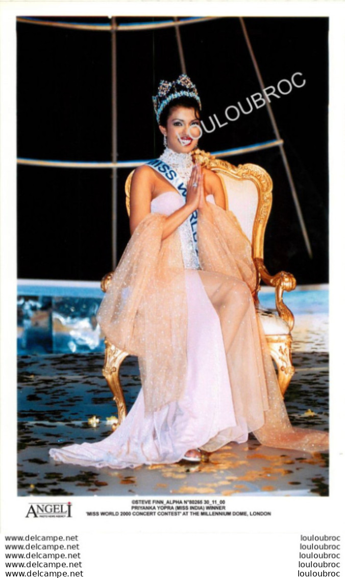 PRIYANKA YOPRA  MISS MONDE 2000 MISS INDIA  PHOTO DE PRESSE AGENCE  ANGELI 27 X 18 CM - Famous People