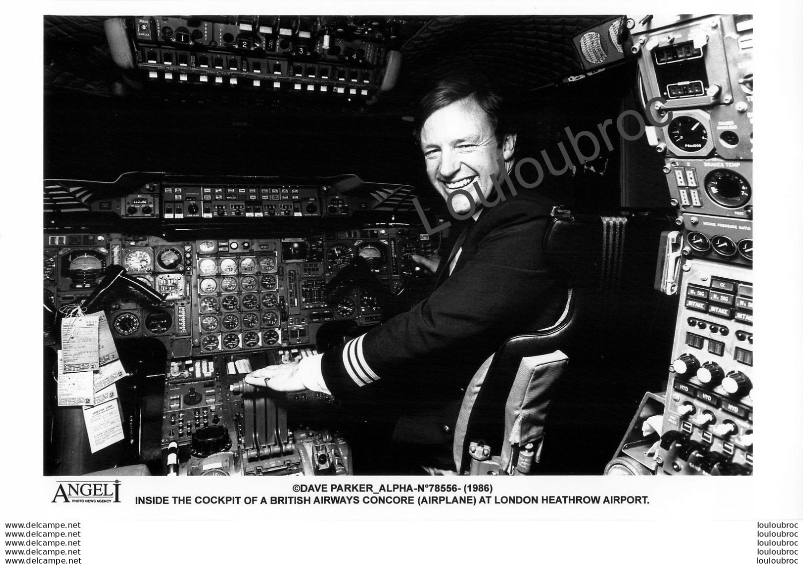 LE CONCORDE 1986 INTERIEUR COCKPIT  BRITISH AIRWAYS PHOTO DE PRESSE AGENCE  ANGELI 27X18cm Rf1 - Luftfahrt
