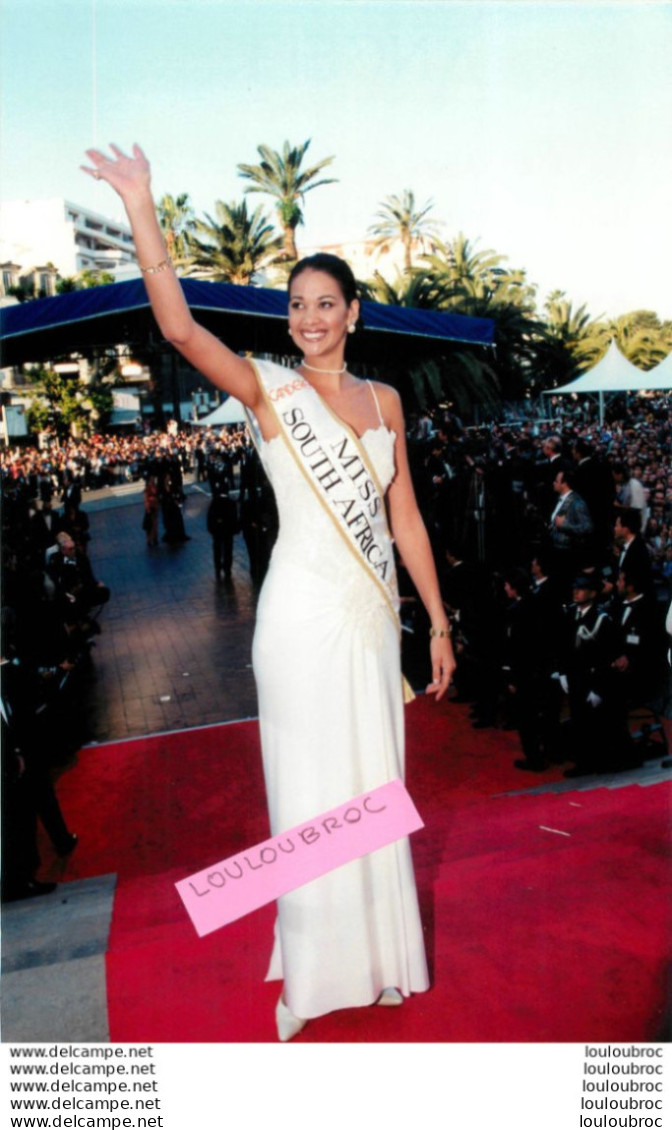 FESTIVAL DE CANNES 1996 BEVERLY DANIEL MISS AFRIQUE DU SUD  PHOTO DE PRESSE AGENCE  ANGELI 27 X 18 CM - Famous People