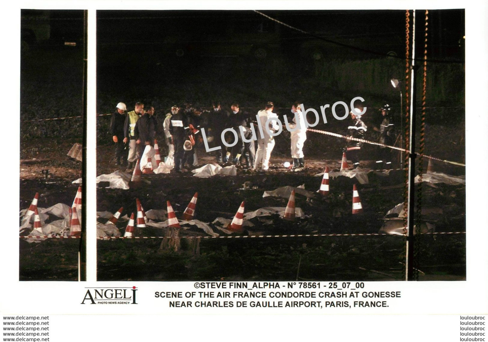 CRASH DU CONCORDE A GONESSE 07/2000 PHOTO DE PRESSE AGENCE  ANGELI 27 X 18 CM V36 - Luftfahrt