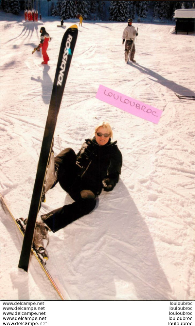 CHRISTINE BRAVO TROPHEE WHIRLPOOL COURCHEVEL LES FEMMES EN OR 2000  PHOTO DE PRESSE AGENCE  ANGELI 27 X 18 CM - Célébrités