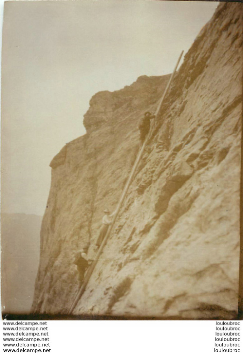 ASCENSION DANS LES ALPES FRANCE OU SUISSE ANNEE 1900 PHOTO ORIGINALE 13 X 10 CM Ref6 - Orte