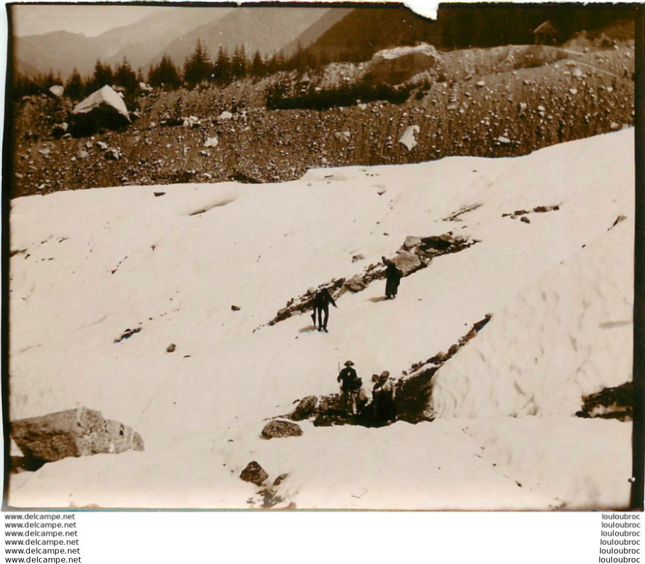 ASCENSION DANS LES ALPES FRANCE OU SUISSE ANNEE 1900 PHOTO ORIGINALE 13 X 10 CM Ref31 - Orte