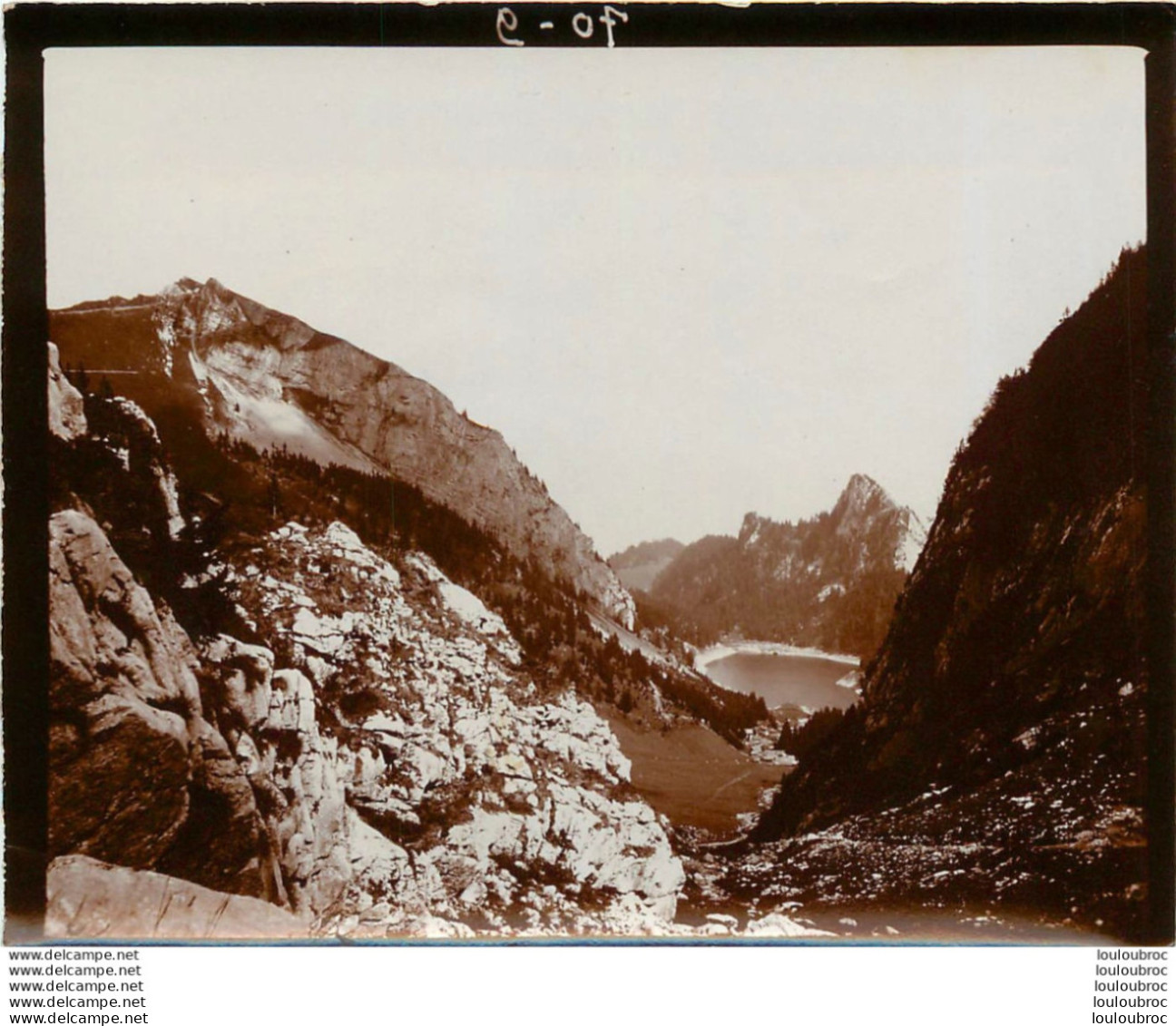 ALPES FRANCE OU SUISSE  MONTAGNE ET LAC  1900 PHOTO ORIGINALE 13 X 10 CM  L4 - Plaatsen