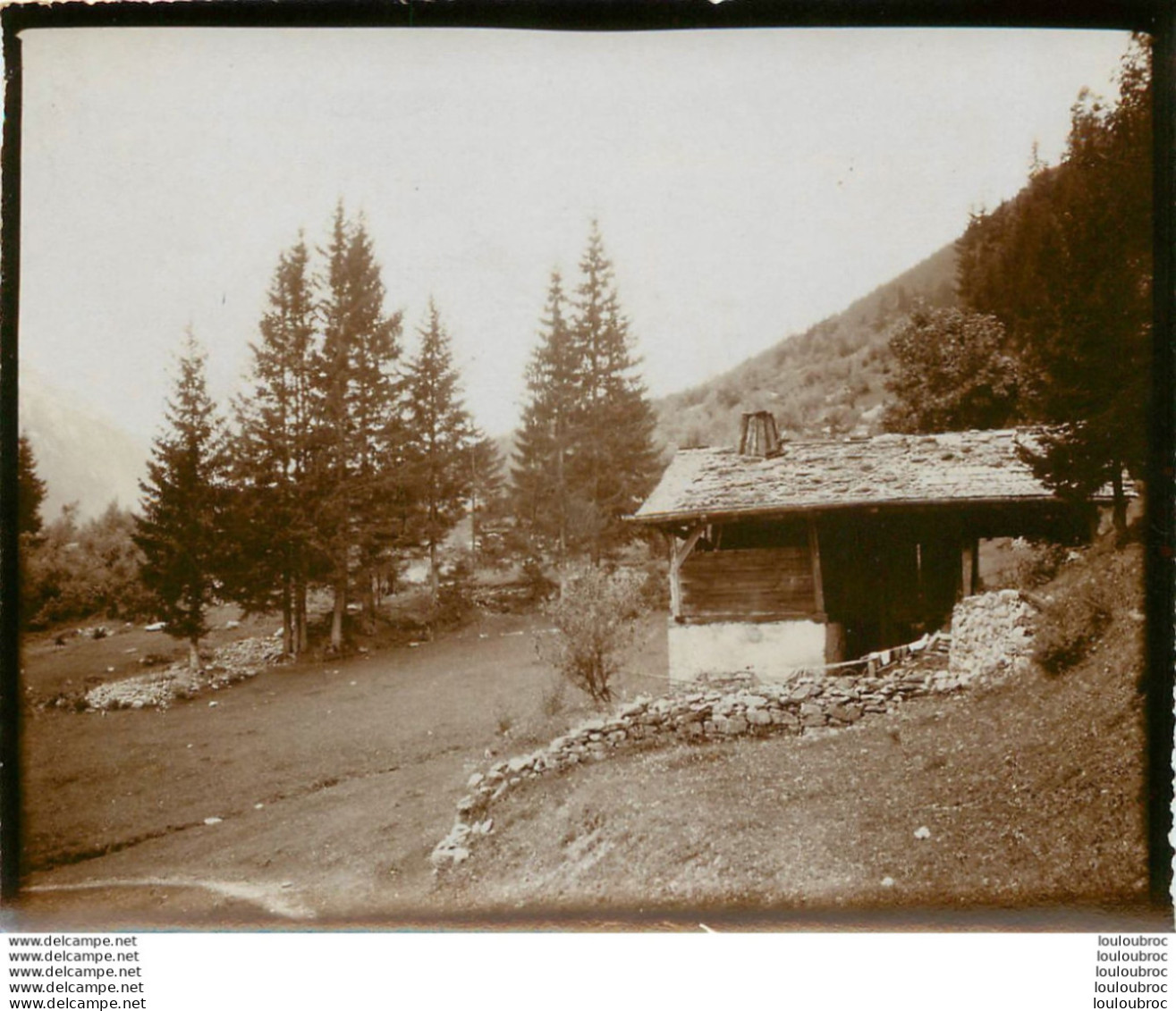 ALPES FRANCE OU SUISSE  CABANE EN MONTAGNE  1900 PHOTO ORIGINALE 13 X 10 CM  L39 - Orte
