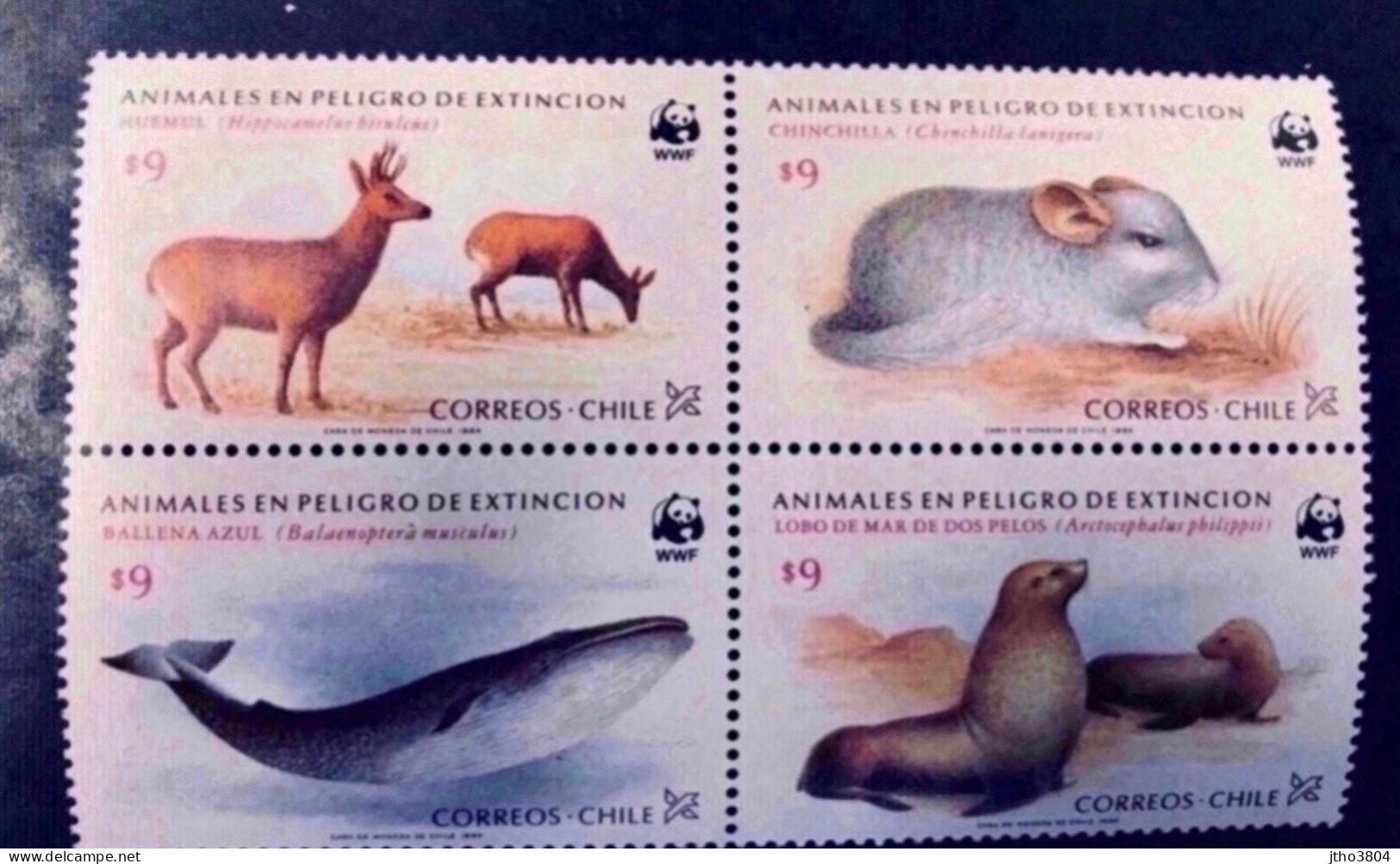 CHILI 1984 Bloc Neuf De 4 V 1066 1069 Wild Life Of Chile - Ungebraucht