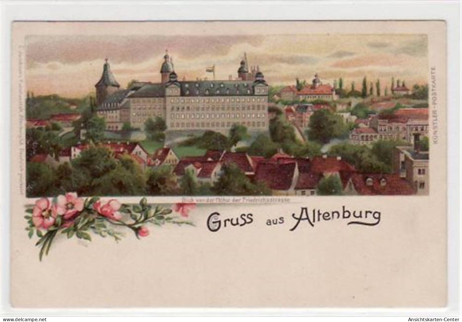 39021106 - Altenburg, Lithographie Mit Blick Von Der Hoehe Der Friedrichsstrasse. Ungelaufen Um 1900 Gute Erhaltung. - Altenburg