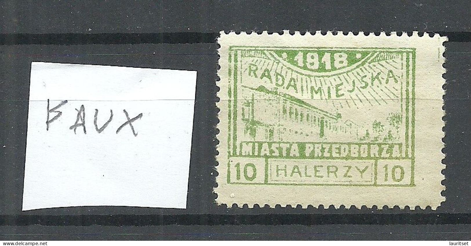 FAUX Poland Polska Polen 1918 Local Post Przedborz Michel 12 FAKE Fälschung * - Used Stamps