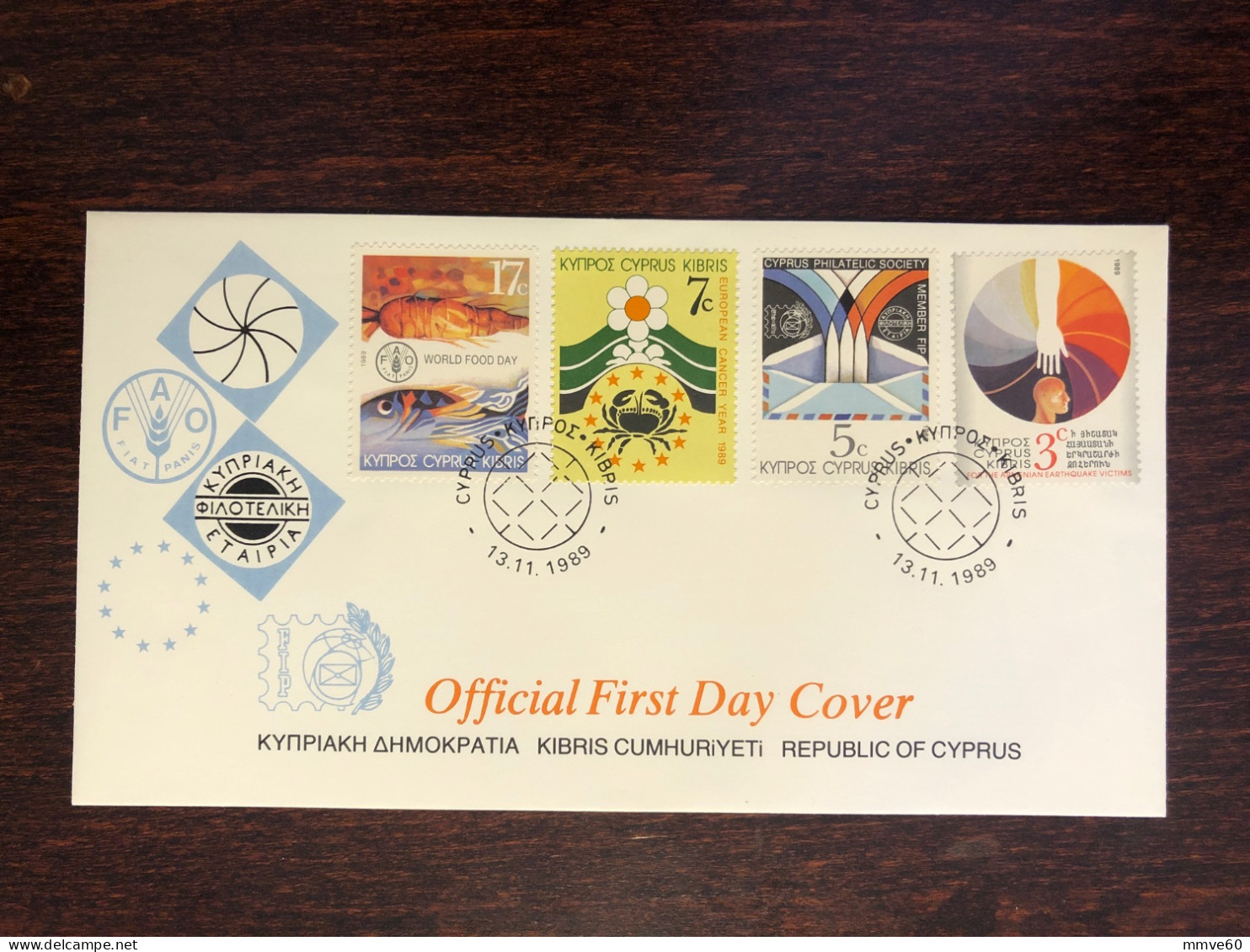 CYPRUS FDC COVER 1989 YEAR ONCOLOGY CANCER HEALTH MEDICINE STAMPS - Covers & Documents