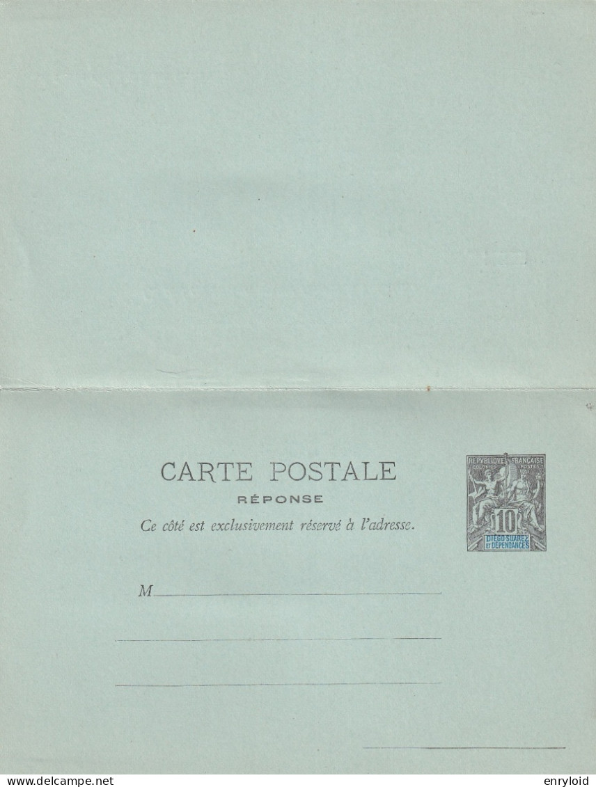 Diego Suarez Et Dependances Colonies Francaise Postes 10 C. Carte - Lettre Rèponse - Lettres & Documents