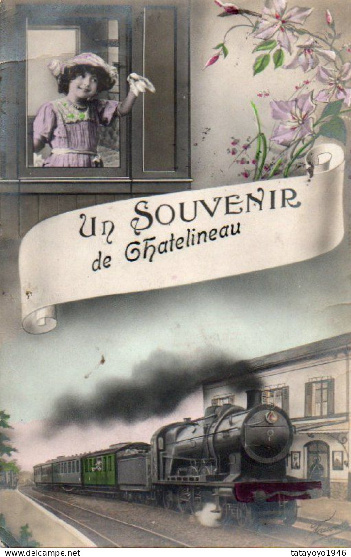 Un Souvenir De Chatelineau Train  Voyagé En 1913 - Charleroi