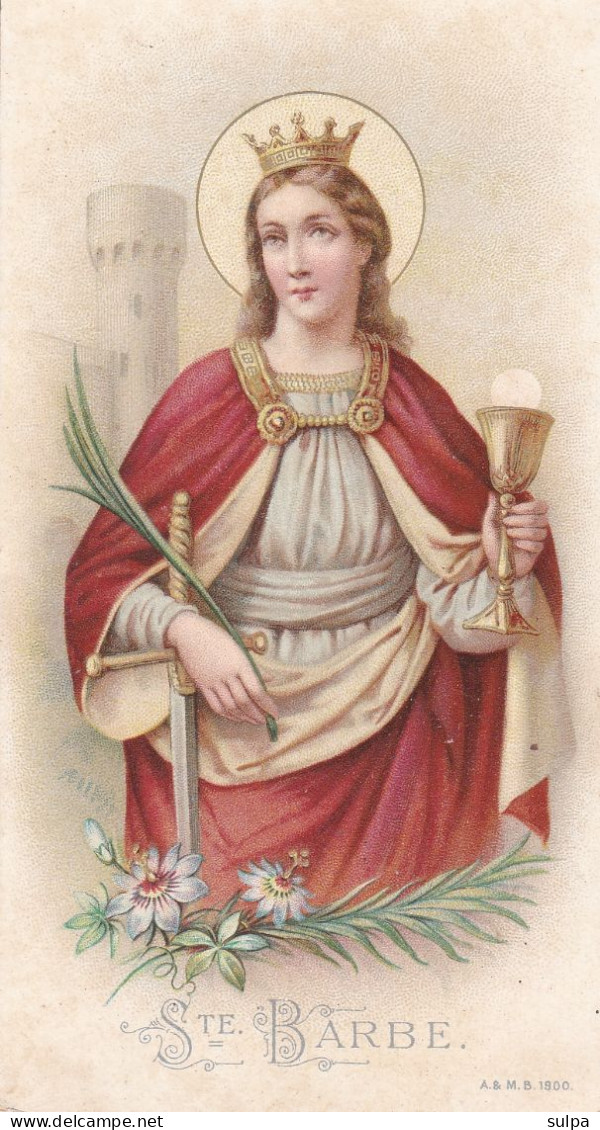 Image Pieuse : Ste Barbe / Hl. Barbara. Litho - Imágenes Religiosas