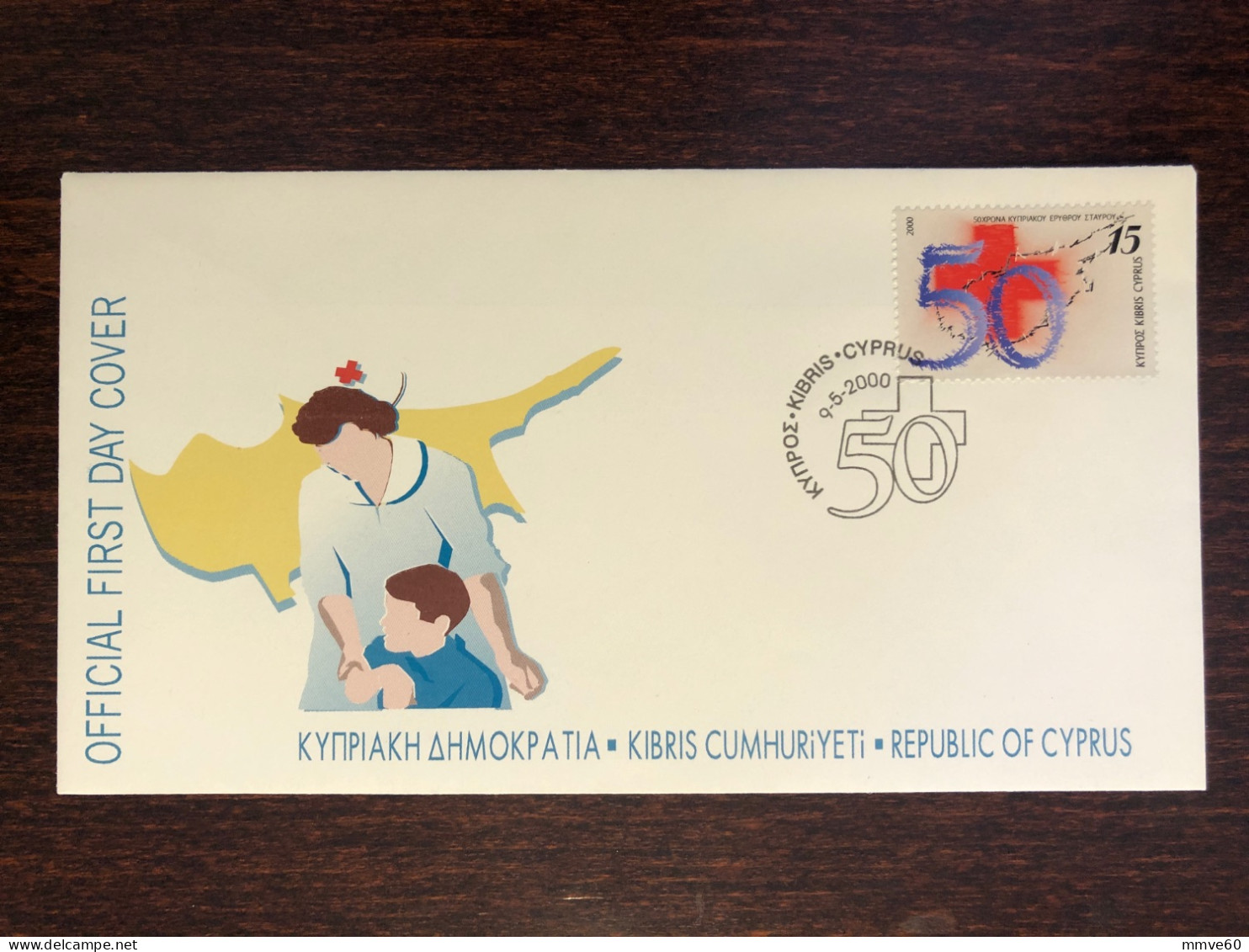 CYPRUS FDC COVER 2000 YEAR RED CROSS HEALTH MEDICINE STAMPS - Brieven En Documenten