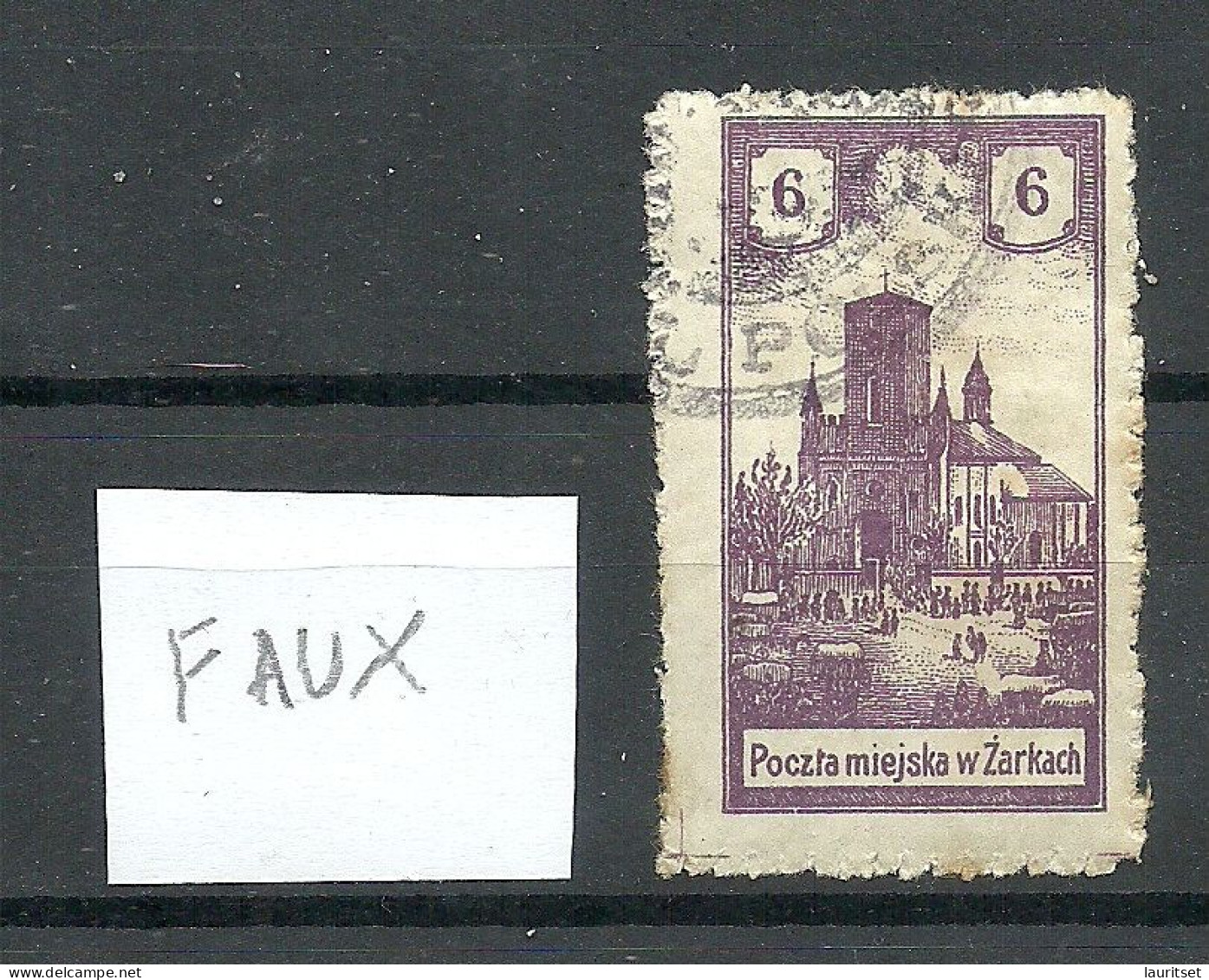 FAUX Poland Polska Polen 1918 Local Post ZARKI Michel 7 O FAKE Fälschung - Gebraucht