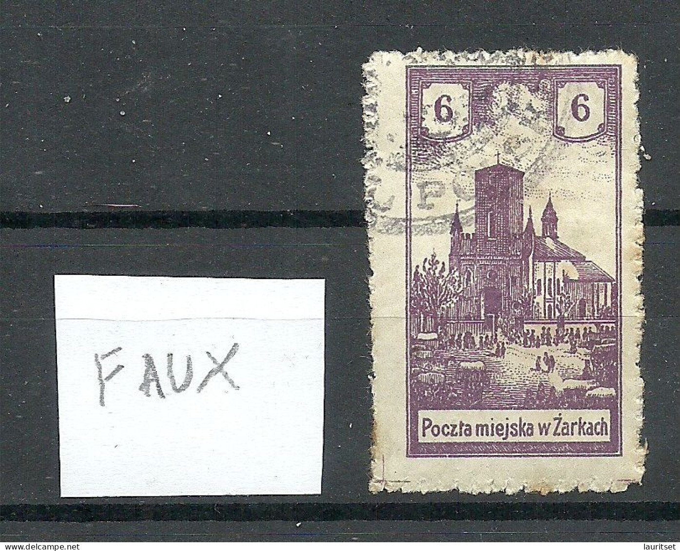 FAUX Poland Polska Polen 1918 Local Post ZARKI Michel 7 O FAKE Fälschung - Gebruikt